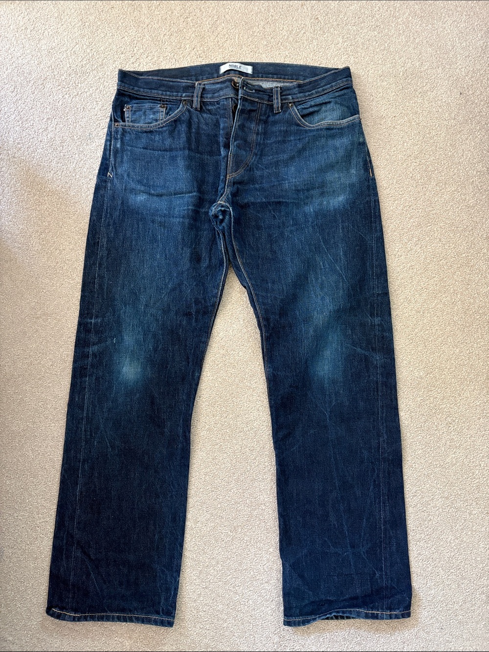 Noble denim Men's Dark Blue Straight-Leg Jeans